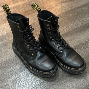 Dr Martens Zavala Black Leather Combat Boots women’s size 7
